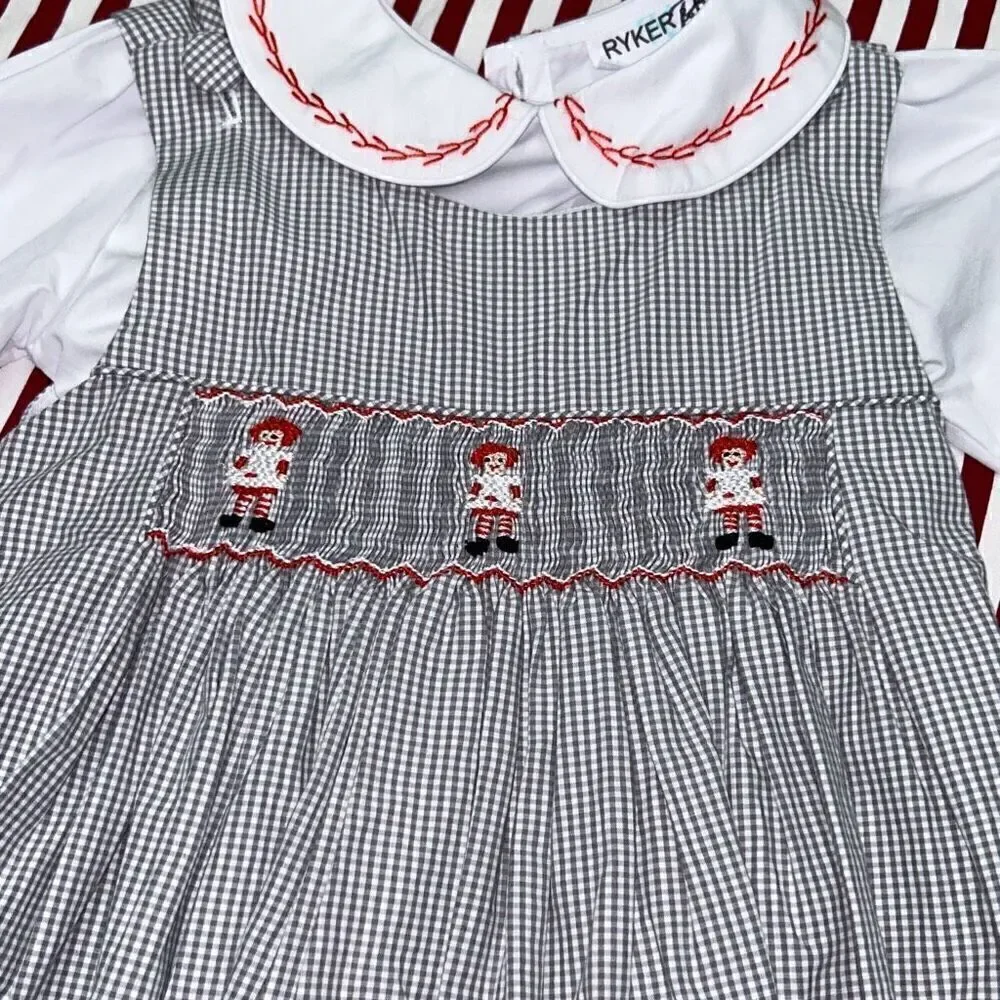Smocked ragedy Ann dress toddler sz 3t